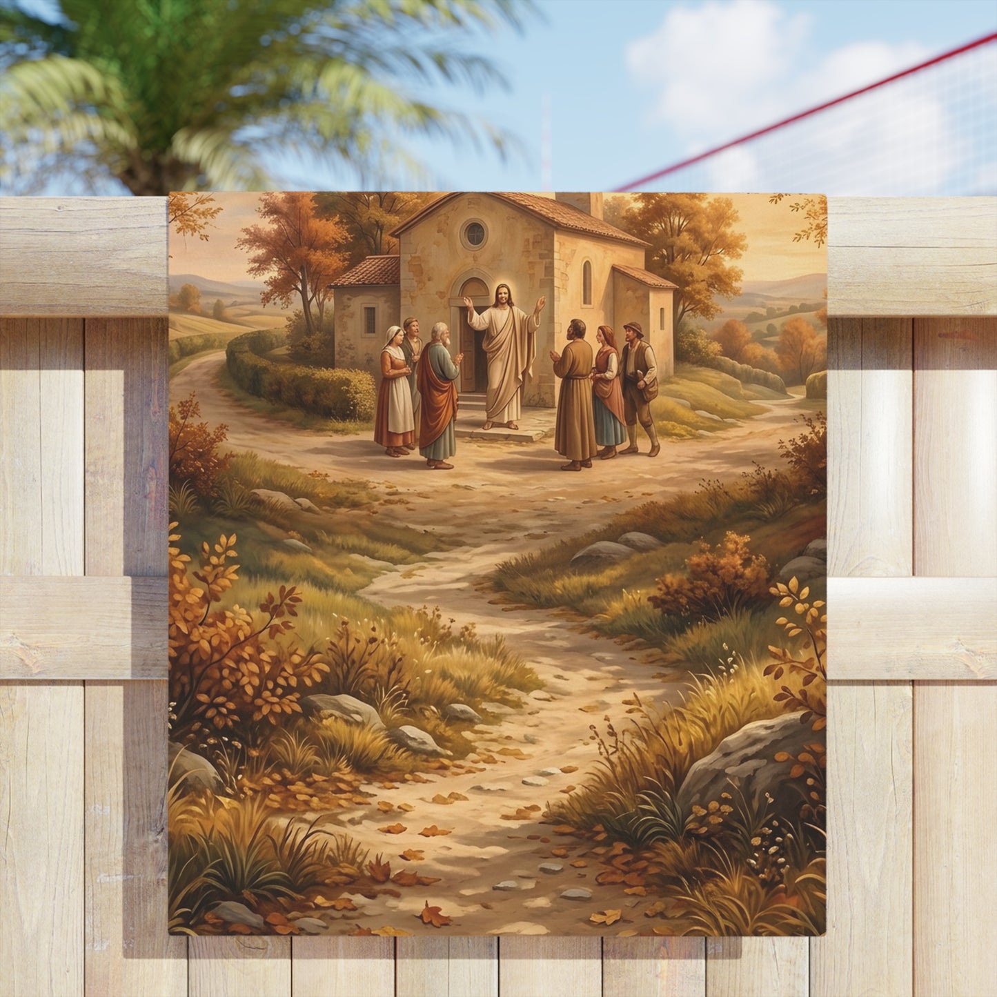 “Sanctuary in Serenity - Autumn's Golden Embrace” - Beach Towel