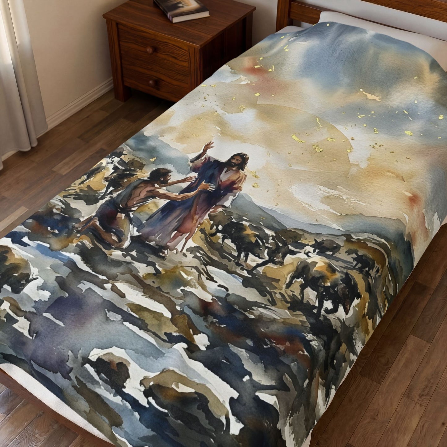 “Unchained - Jesus and the Demoniac” - Plush Blanket