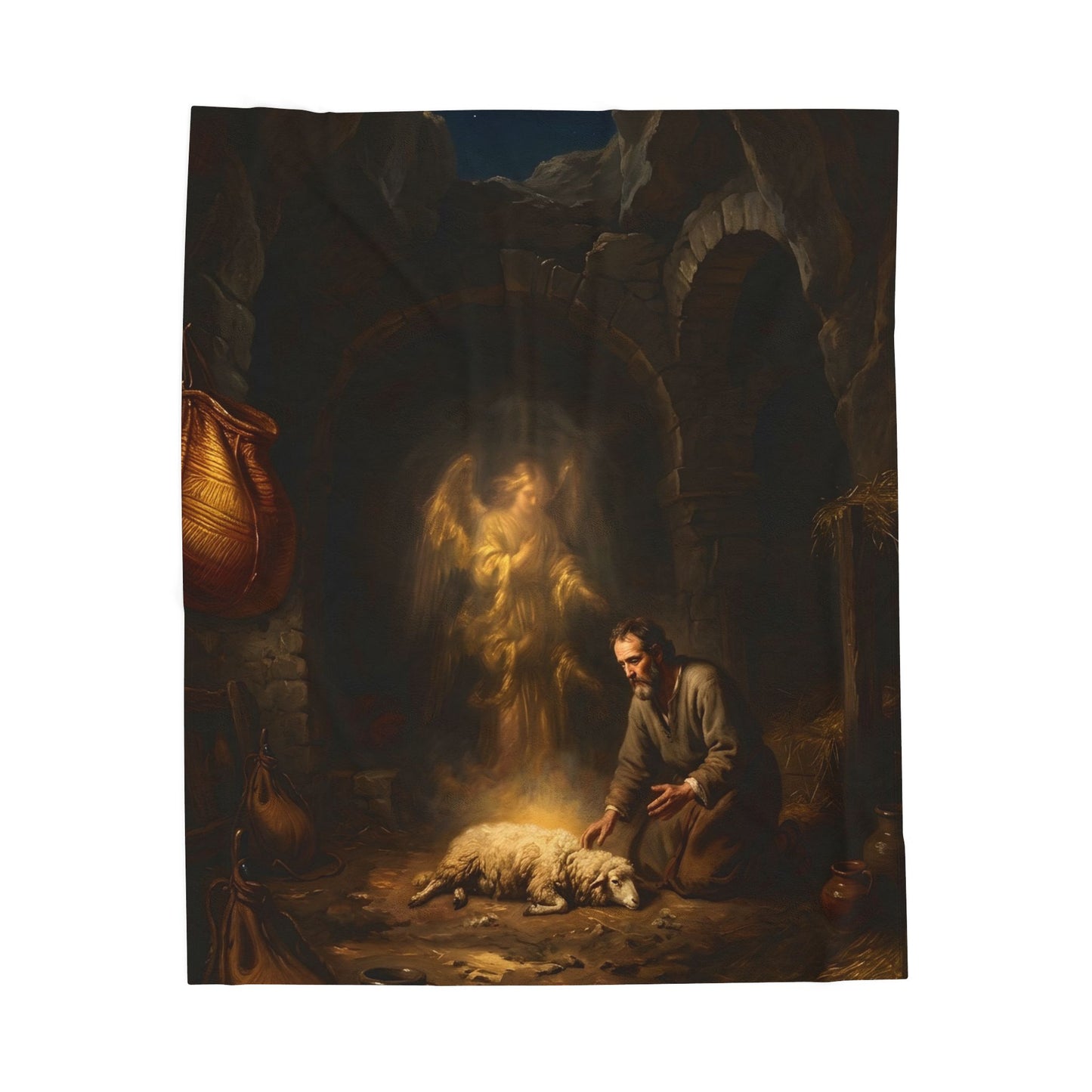 “Gideon's Fleece - Seeking Confirmation from God” - Plush Blanket