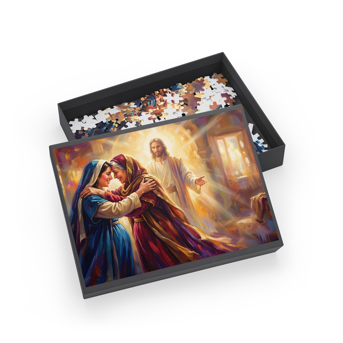 “Divine Embrace - Mary and Elizabeth's Joyful Meeting” - Jigsaw Puzzle