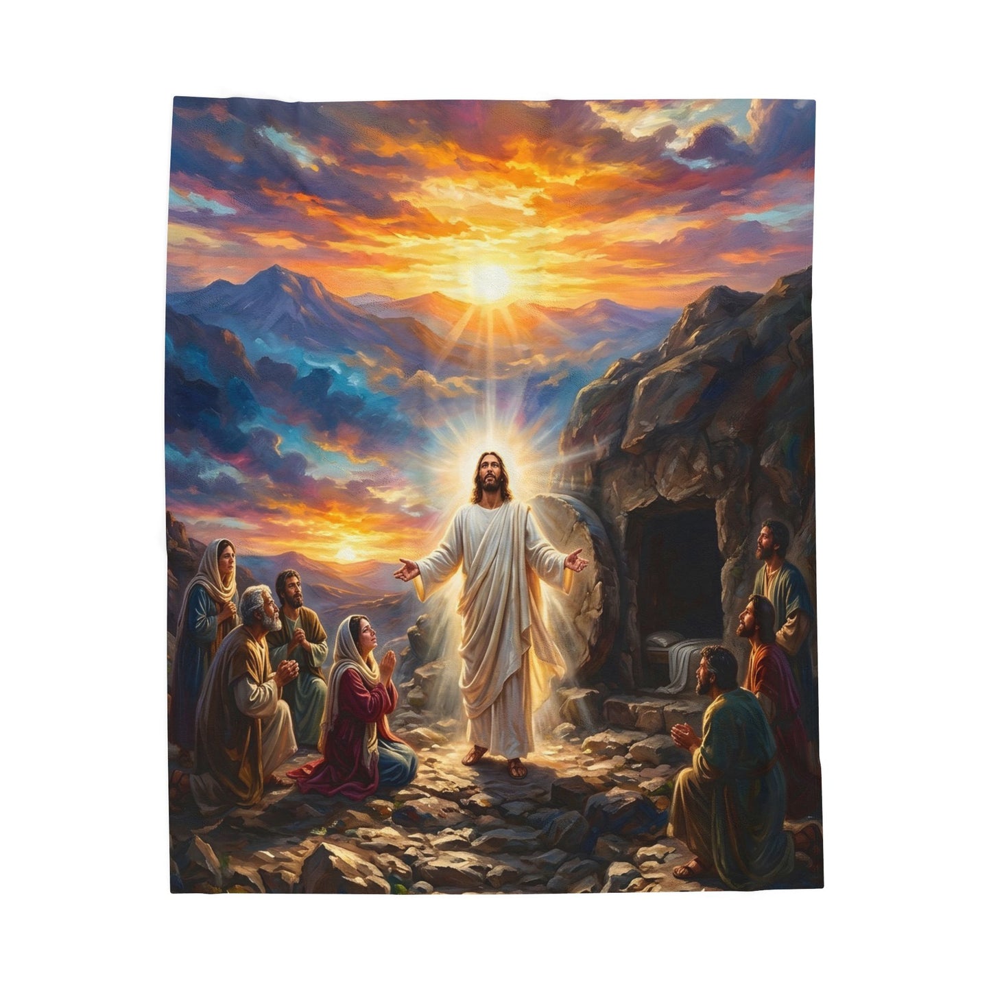 “He Is Risen - The Empty Tomb at Dawn” - Plush Blanket