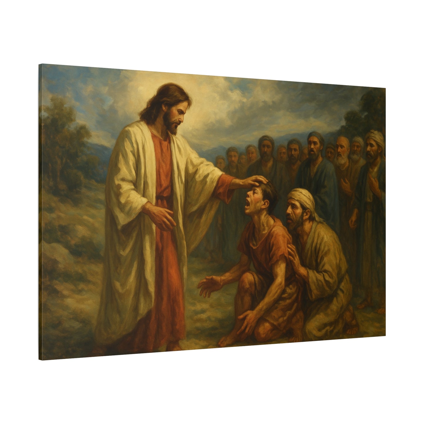 “Faith the Size of a Mustard Seed – Jesus Heals a Demon-Plagued Boy” - Canvas Art