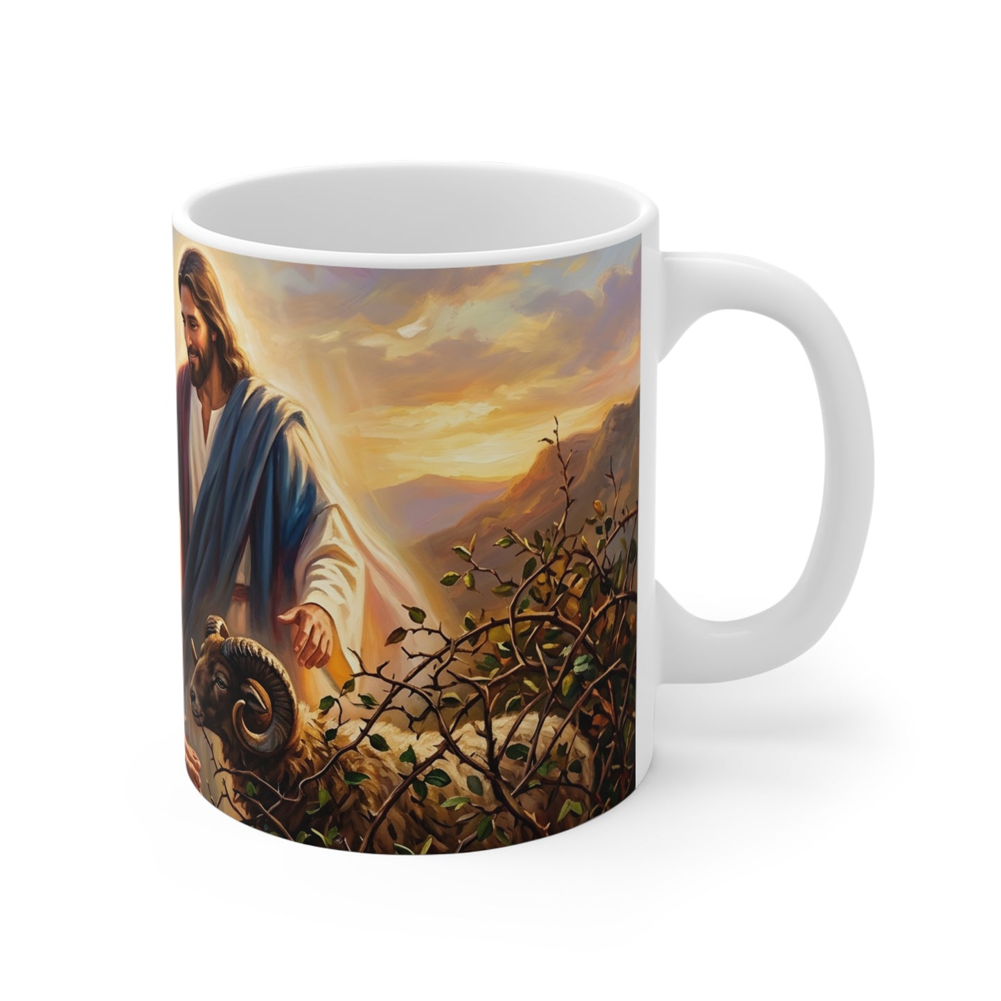 “The Lord Will Provide - Abraham and Isaac on Mount Moriah” - Coffee Mug