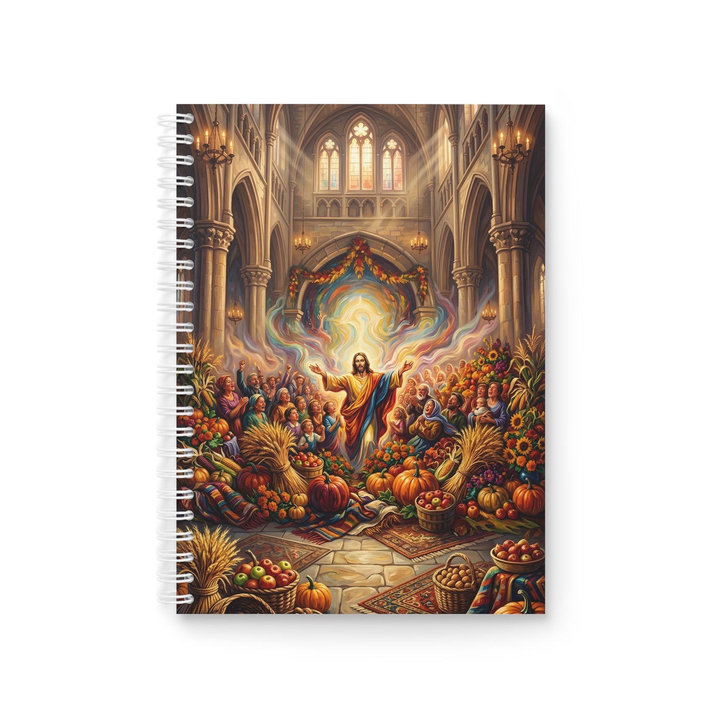 “Bountiful Blessings - A Harvest of Thanksgiving” - Spiral Notebook