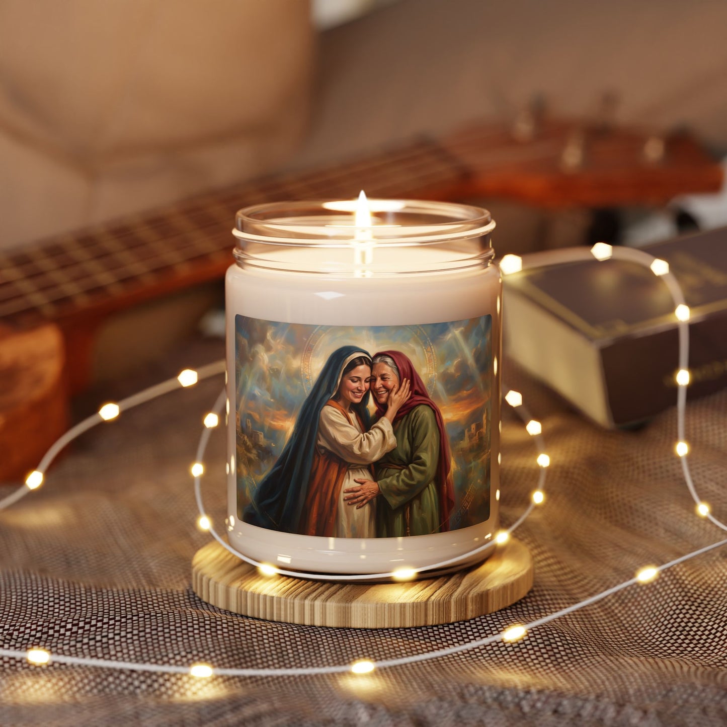 “Blessed Among Women - Mary and Elizabeth Embrace” - Scented Candle