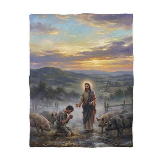 “Turning Point - The Prodigal Son's Repentance” - Duvet Cover
