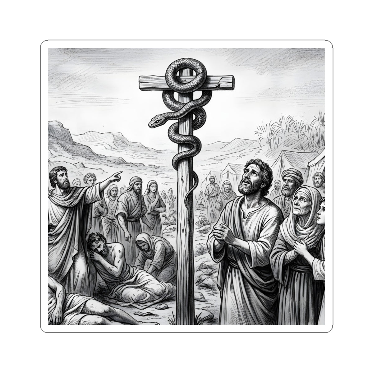“Look and Live - The Bronze Serpent Heals” - Sticker
