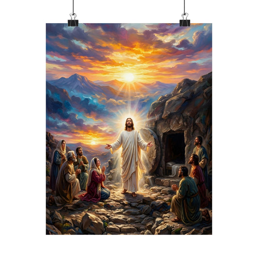 “He Is Risen - The Empty Tomb at Dawn” - Poster