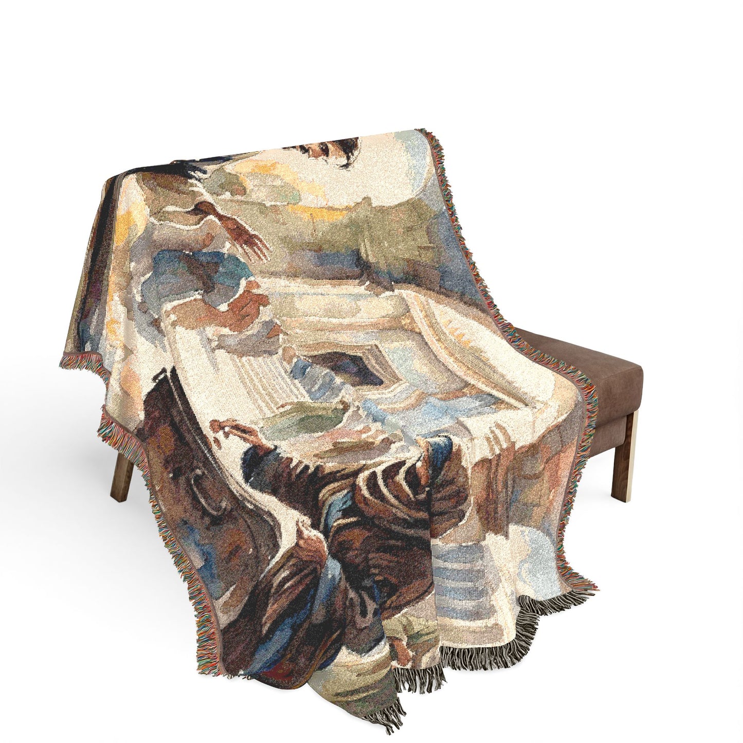 “Her Offering - The Widow's Mite at the Temple” - Woven Blanket