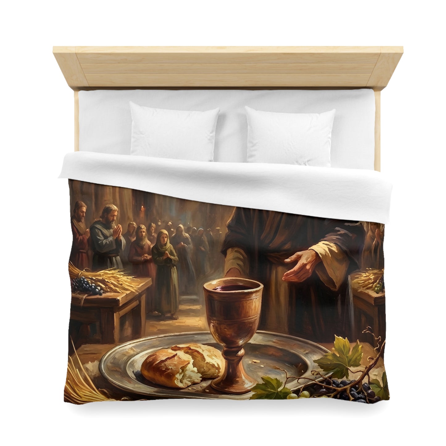 “The Harvest of Faith - Communion Still Life” - Duvet Cover