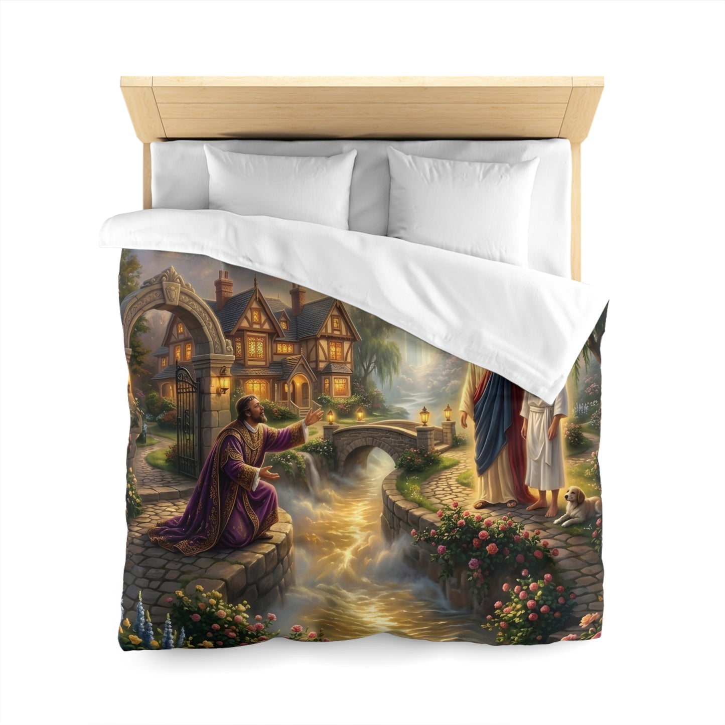 “The Great Reversal - Lazarus at the Rich Man’s Gate” - Duvet Cover