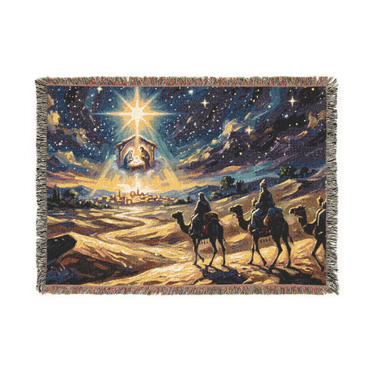 “Journey to Bethlehem - Wise Men Follow the Star” - Woven Blanket