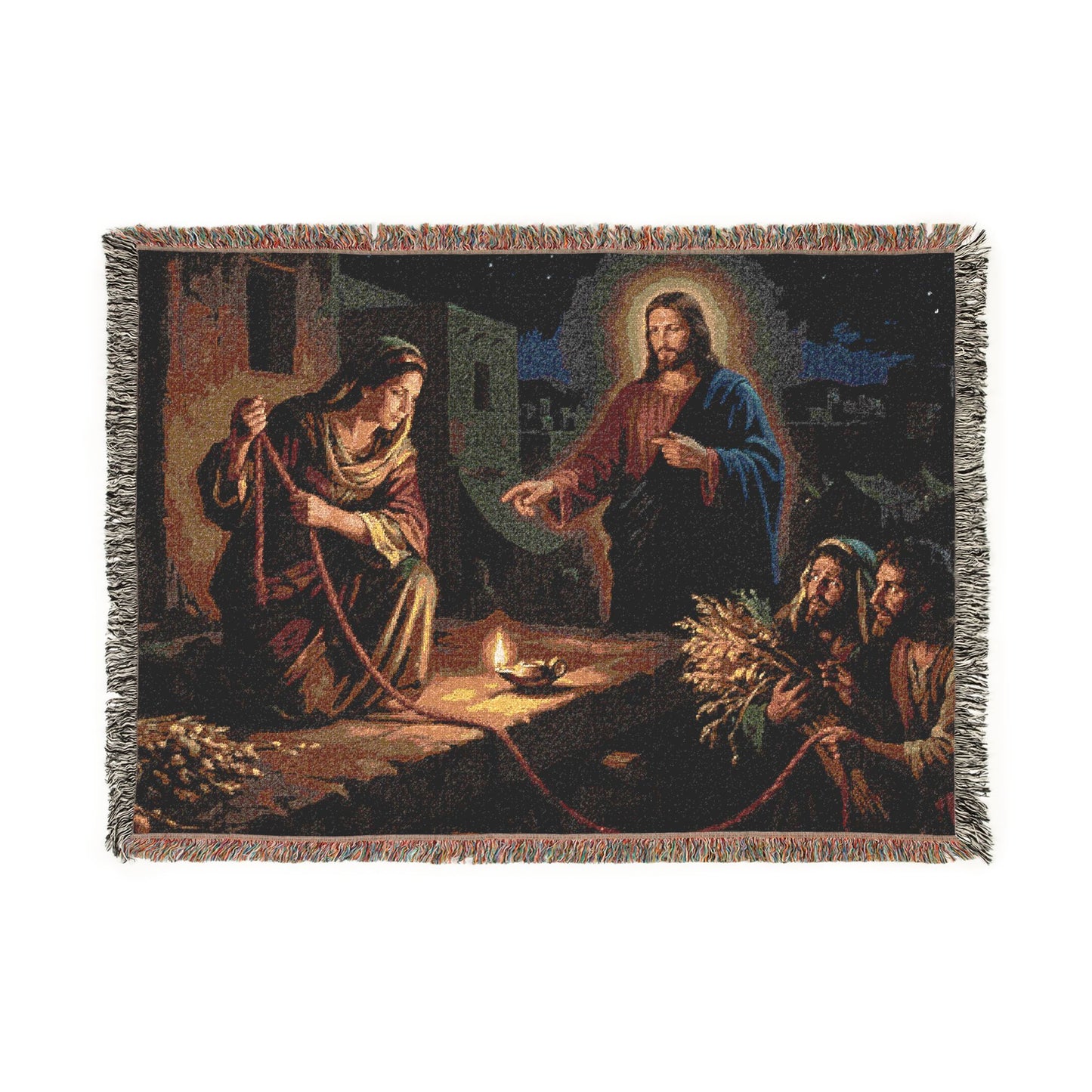 “Scarlet Cord - Rahab and the Spies” - Woven Blanket