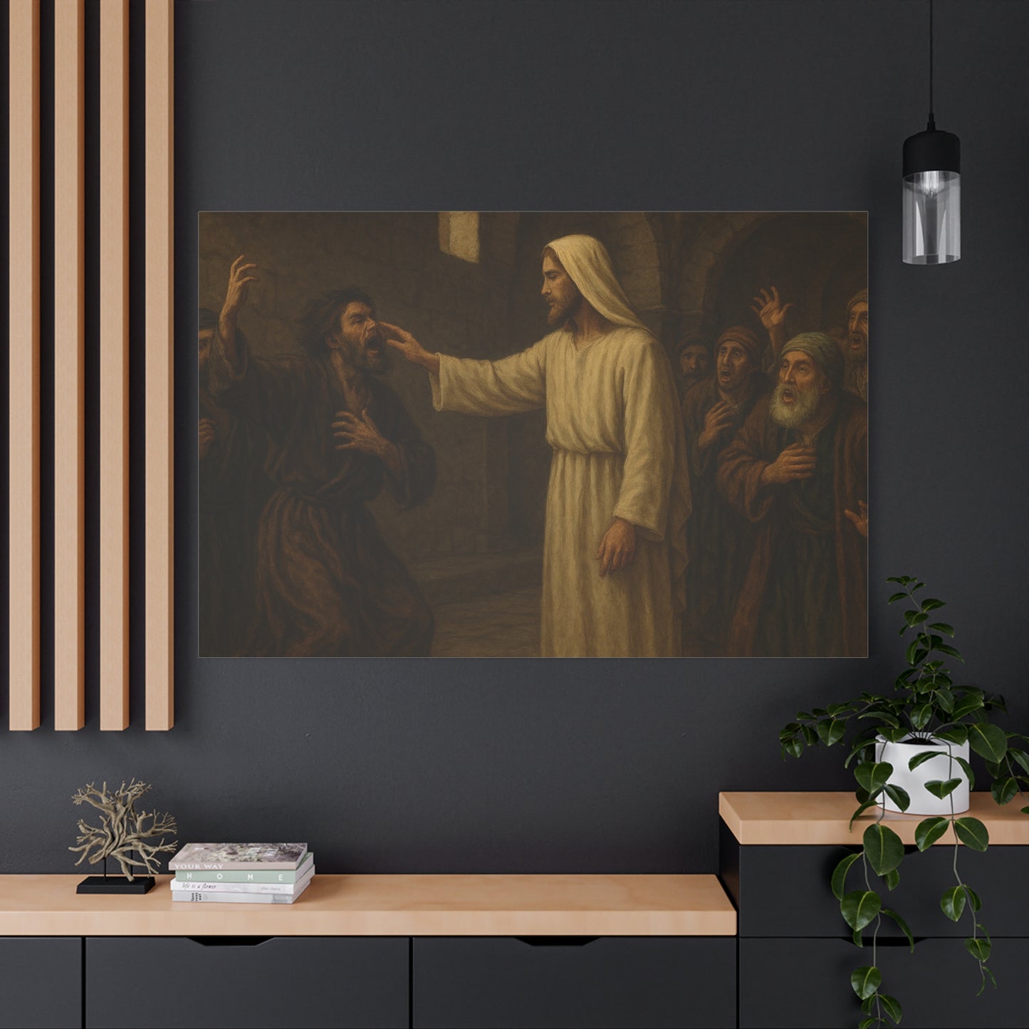 “Authority Over Darkness – Jesus Casts Out an Unclean Spirit” - Canvas Art