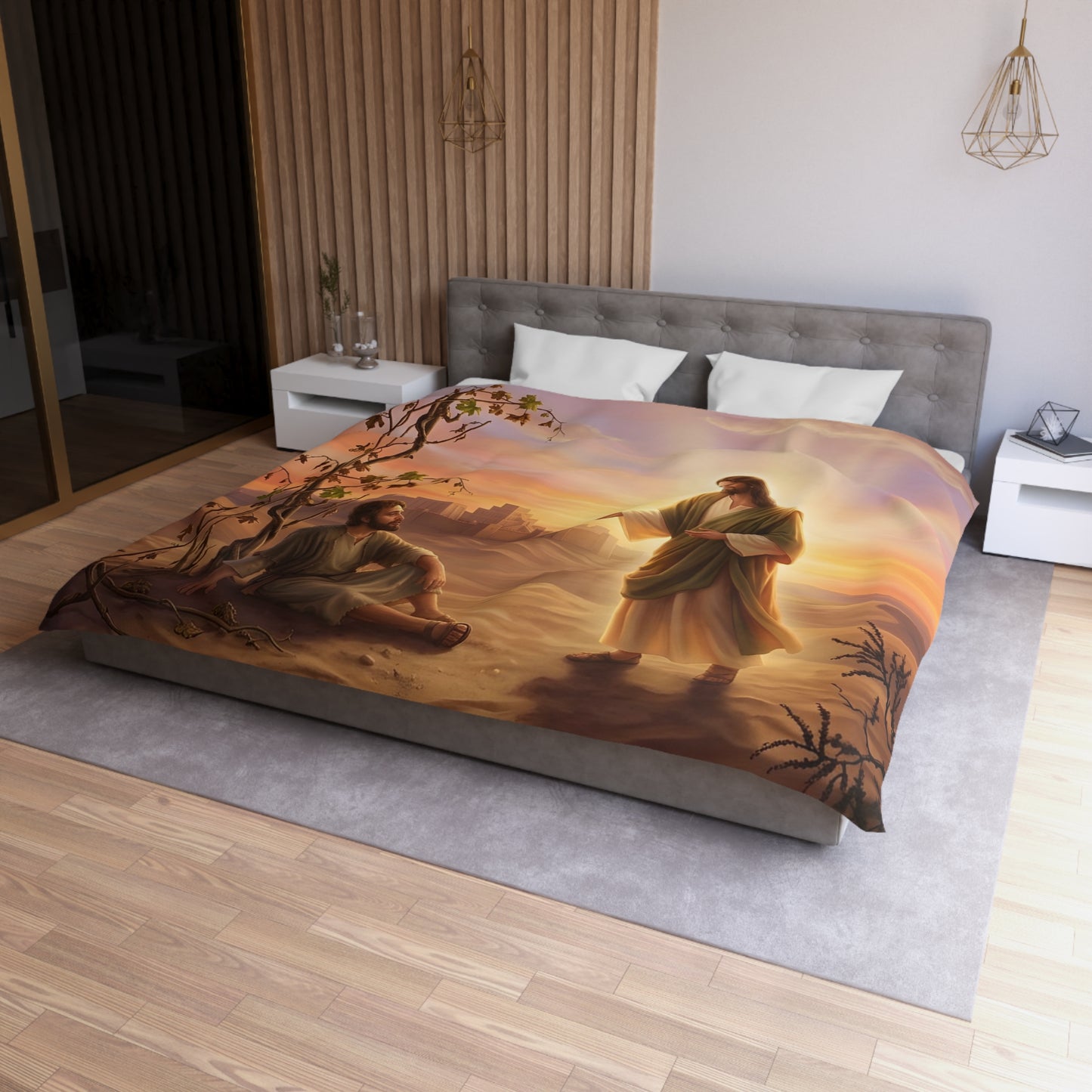“Withered Vine - Jonah's Lesson in Mercy” - Duvet Cover