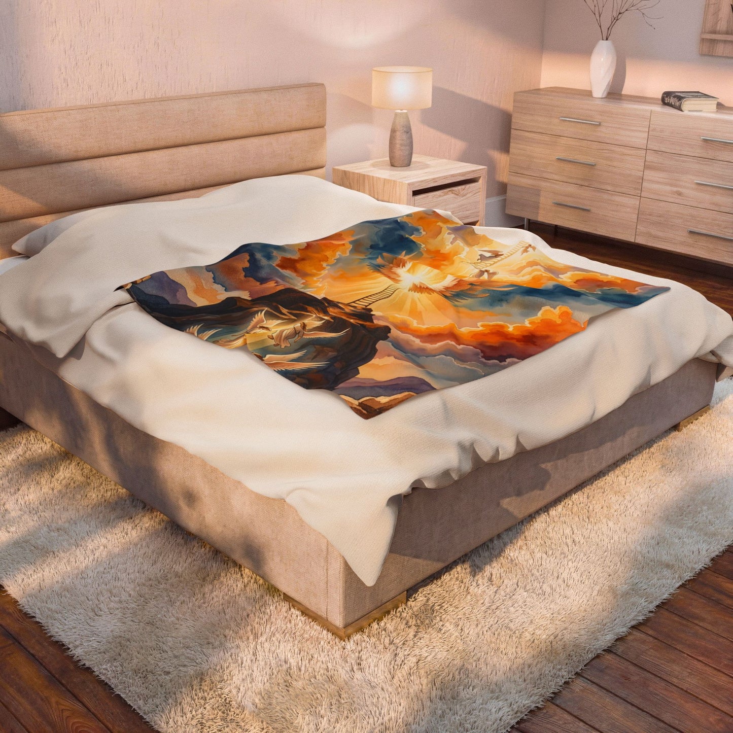 “Jacob's Gate - Angels Ascending and Descending” - Plush Blanket
