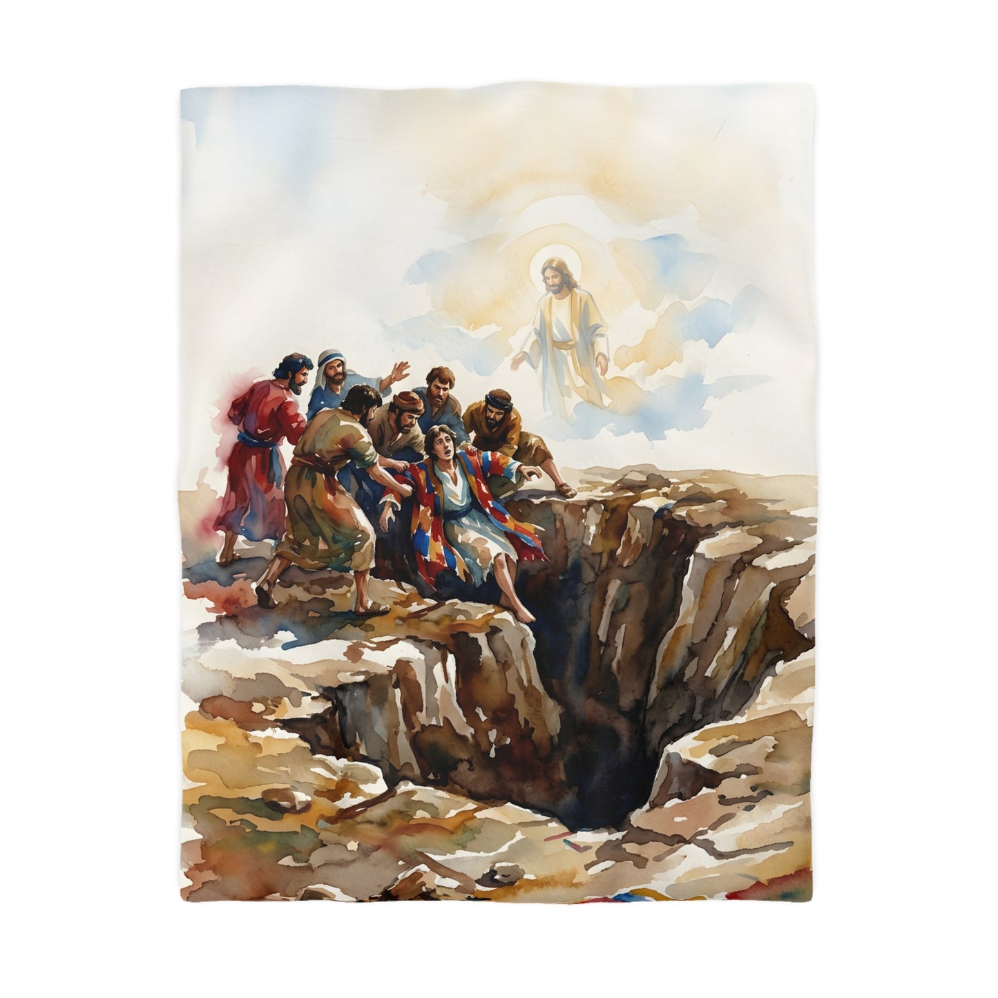 “Betrayal and Providence - Joseph in the Pit” - Duvet Cover