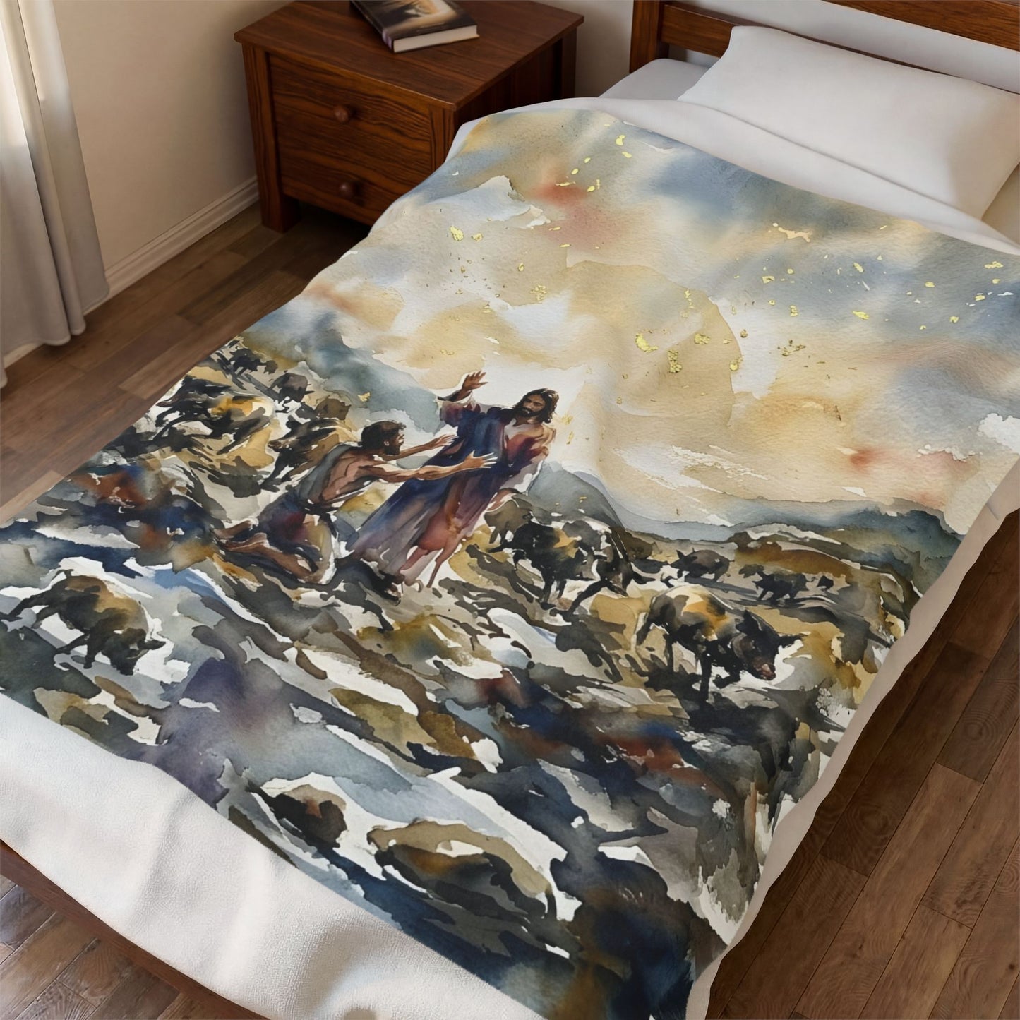 “Unchained - Jesus and the Demoniac” - Plush Blanket