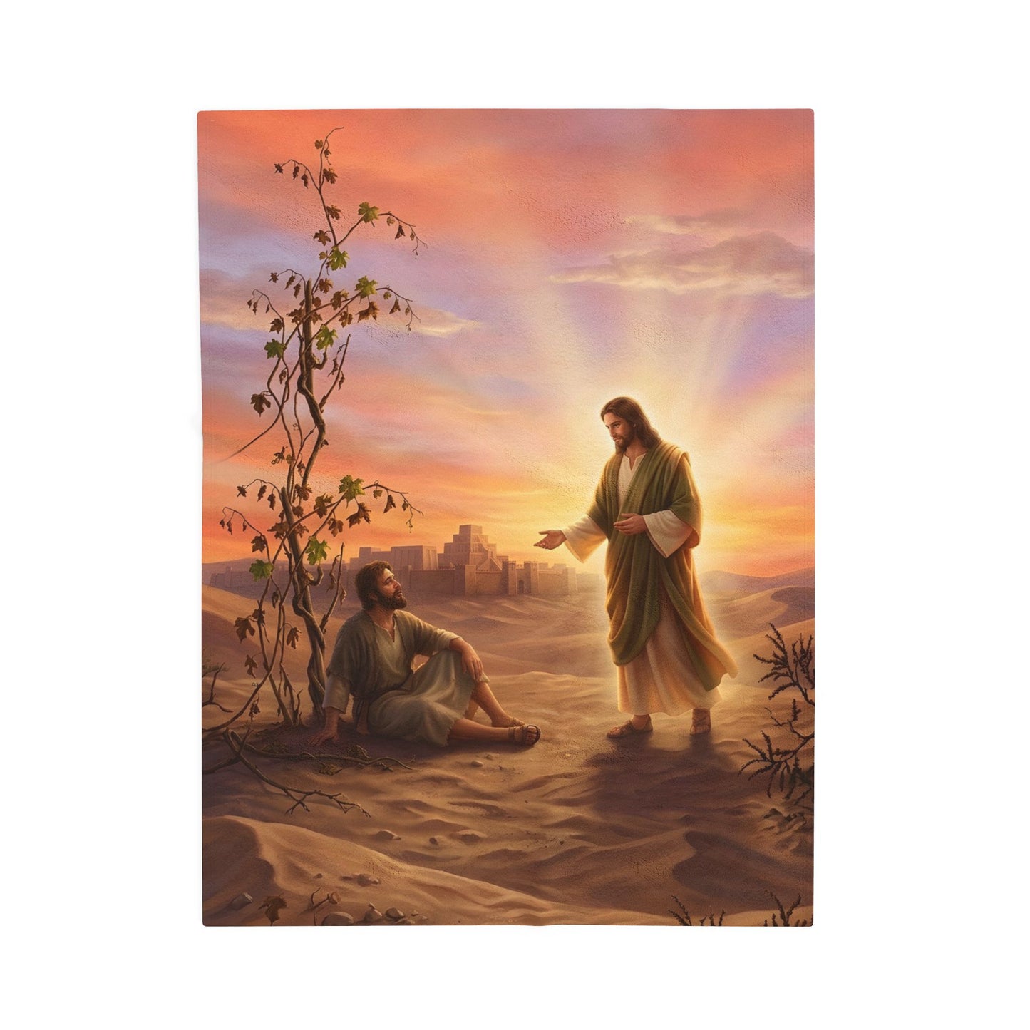 “Withered Vine - Jonah's Lesson in Mercy” - Plush Blanket