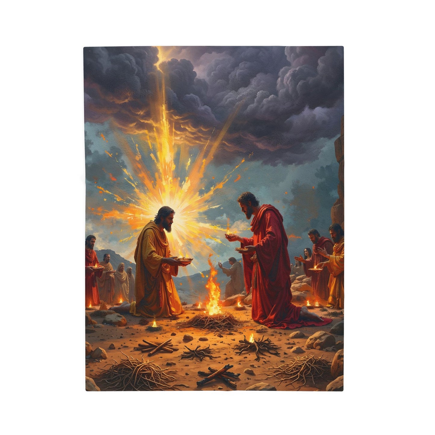 “Righteous Offering - Cain and Abel's Sacrifices” - Plush Blanket