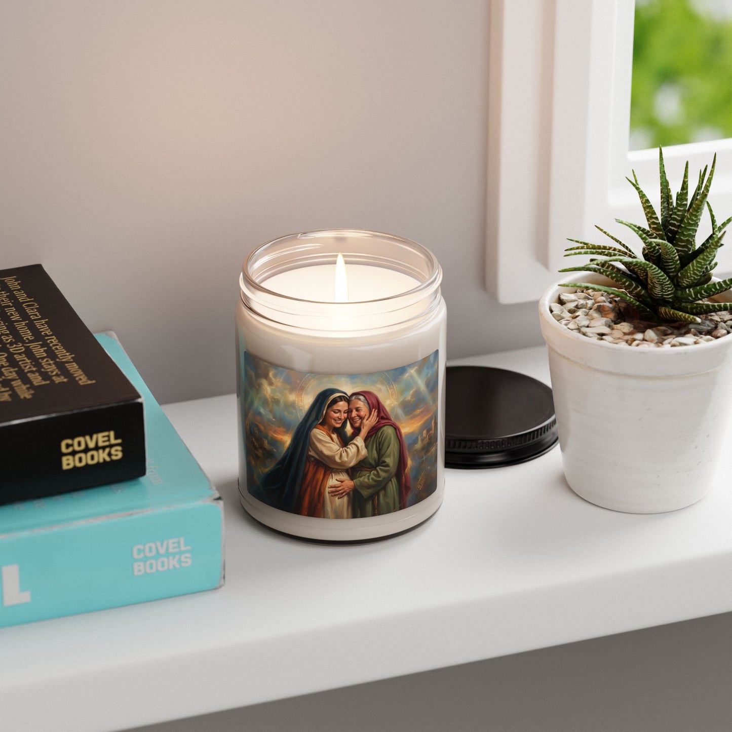 “Blessed Among Women - Mary and Elizabeth Embrace” - Scented Candle