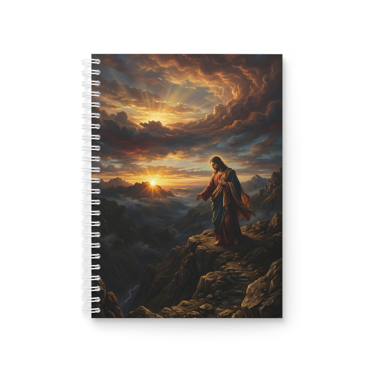 “Joy Comes in the Morning - Sunrise Over Dark Valley” - Spiral Notebook