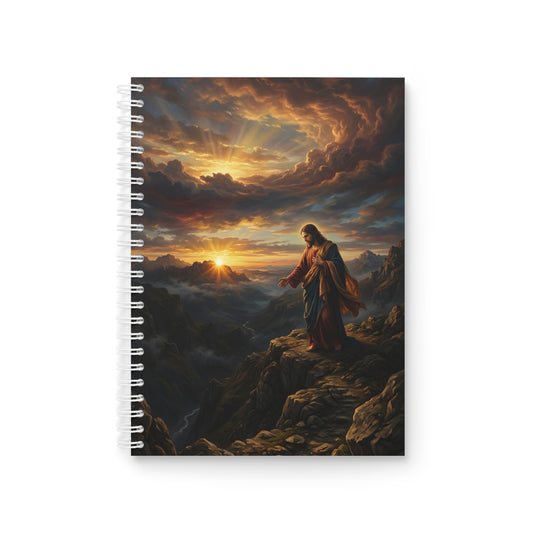 “Joy Comes in the Morning - Sunrise Over Dark Valley” - Spiral Notebook