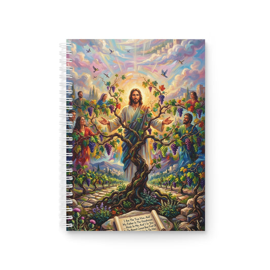 “I Am the True Vine - Abide in My Love” - Spiral Notebook