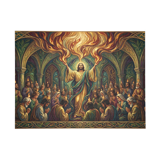 “Spirit Poured Out - Pentecost Flames Descending” - Jigsaw Puzzle