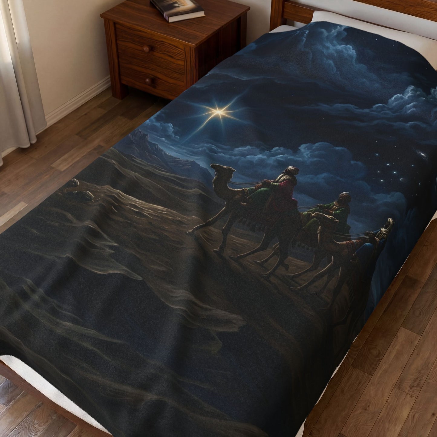 “Journey to Bethlehem - Wise Men Follow the Star” - Plush Blanket