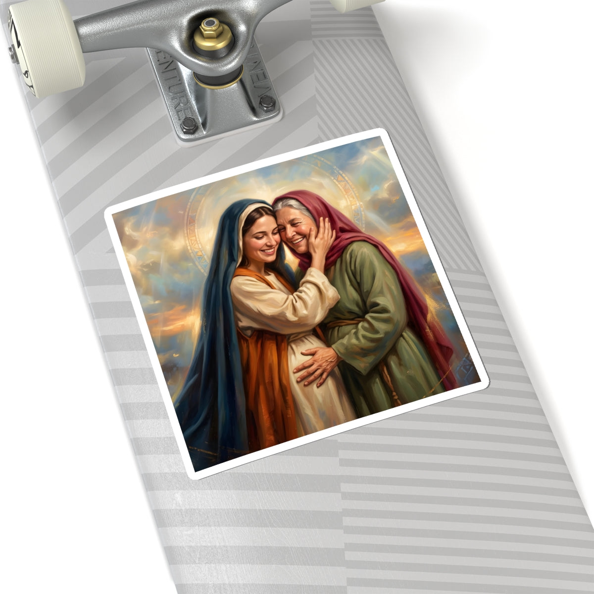 “Blessed Among Women - Mary and Elizabeth Embrace” - Sticker