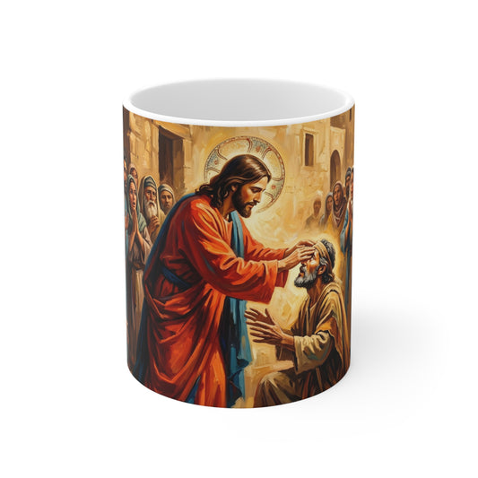 “He Opened My Eyes - Jesus Heals the Blind Man” - Coffee Mug