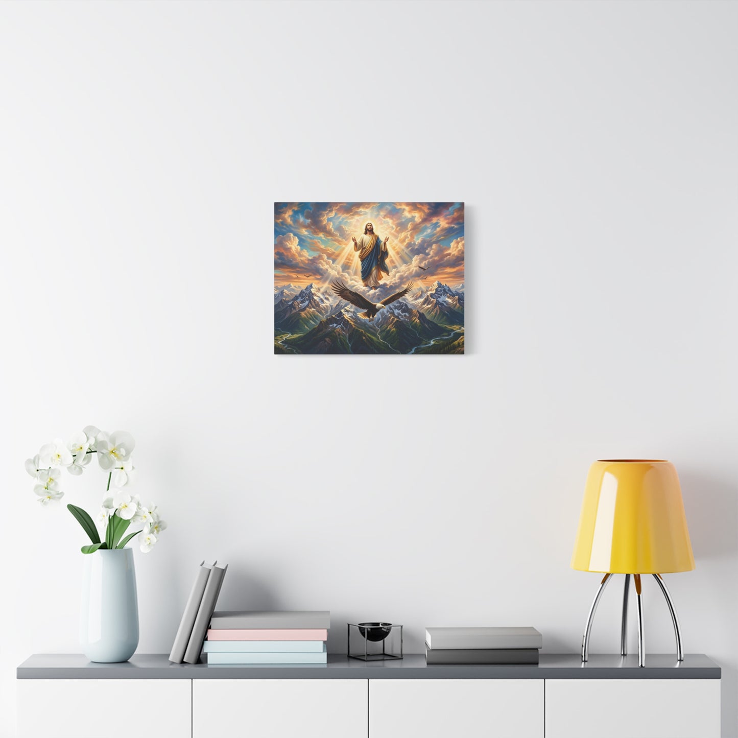 “Soaring Like Eagles - Hope in the Lord Over Mountains” - Canvas Art