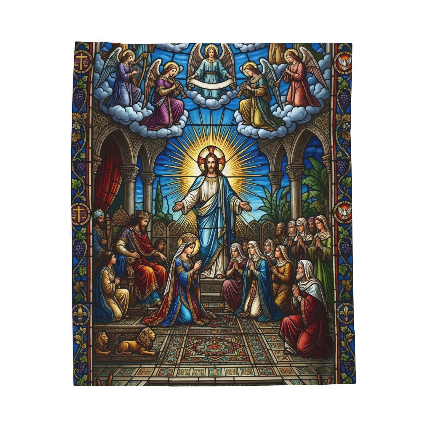 “For Such a Time As This - Esther Before King Ahasuerus” - Plush Blanket