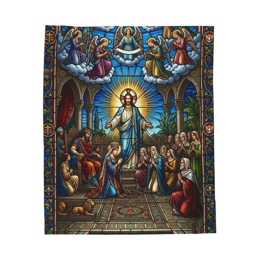 “For Such a Time As This - Esther Before King Ahasuerus” - Plush Blanket