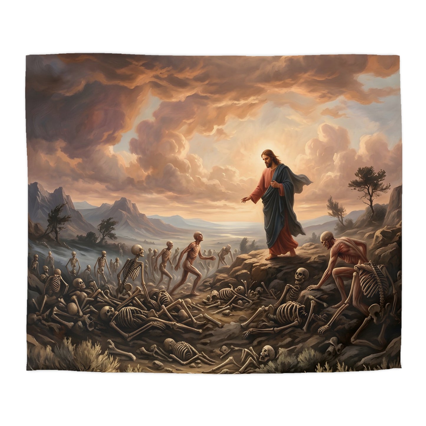 “Valley of Dry Bones - Ezekiel 37 Resurrection” - Duvet Cover