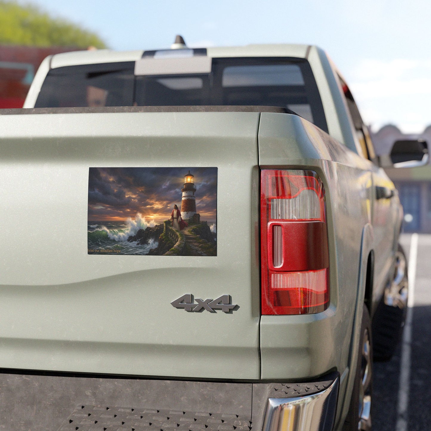 “Steadfast Hope - Lighthouse in the Storm” - Car Magnet