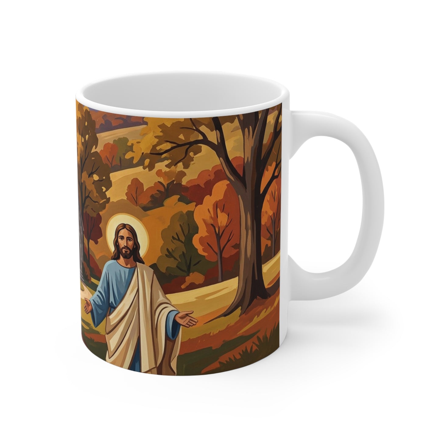 “Golden Harvest - Autumn Church in Tranquility” - Coffee Mug