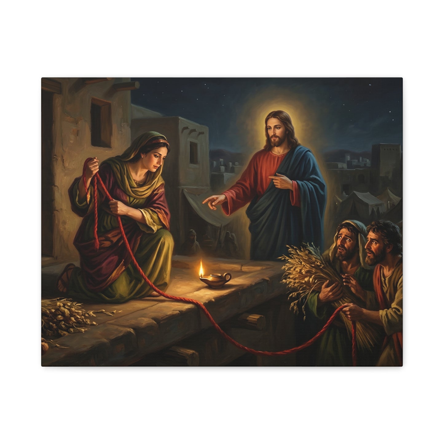 “Scarlet Cord - Rahab and the Spies” - Canvas Art