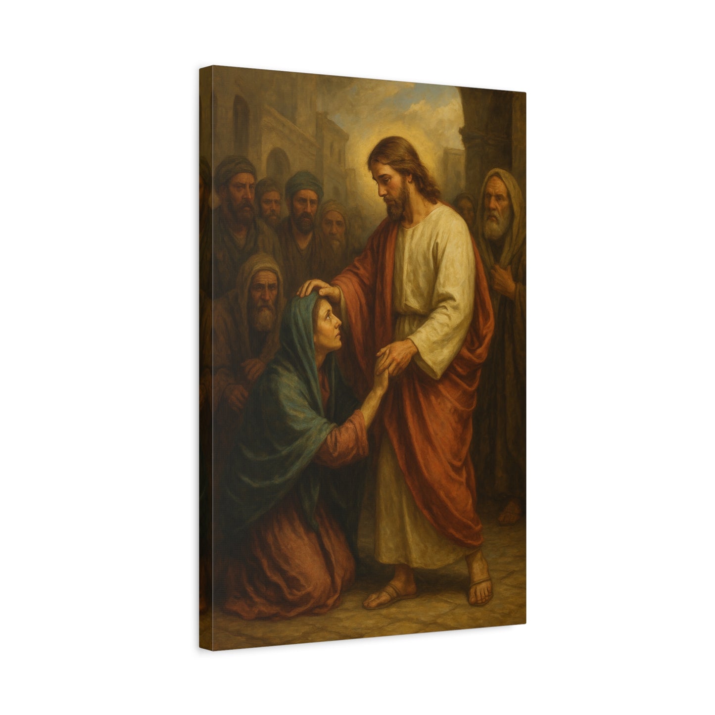 “Daughter, Be Made Whole – Jesus Heals the Woman with the Issue of Blood” - Canvas Art