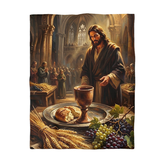 “The Harvest of Faith - Communion Still Life” - Duvet Cover