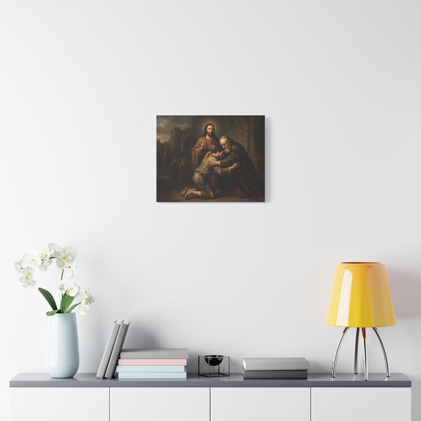 The prodigal son running toward his father - Canvas Art