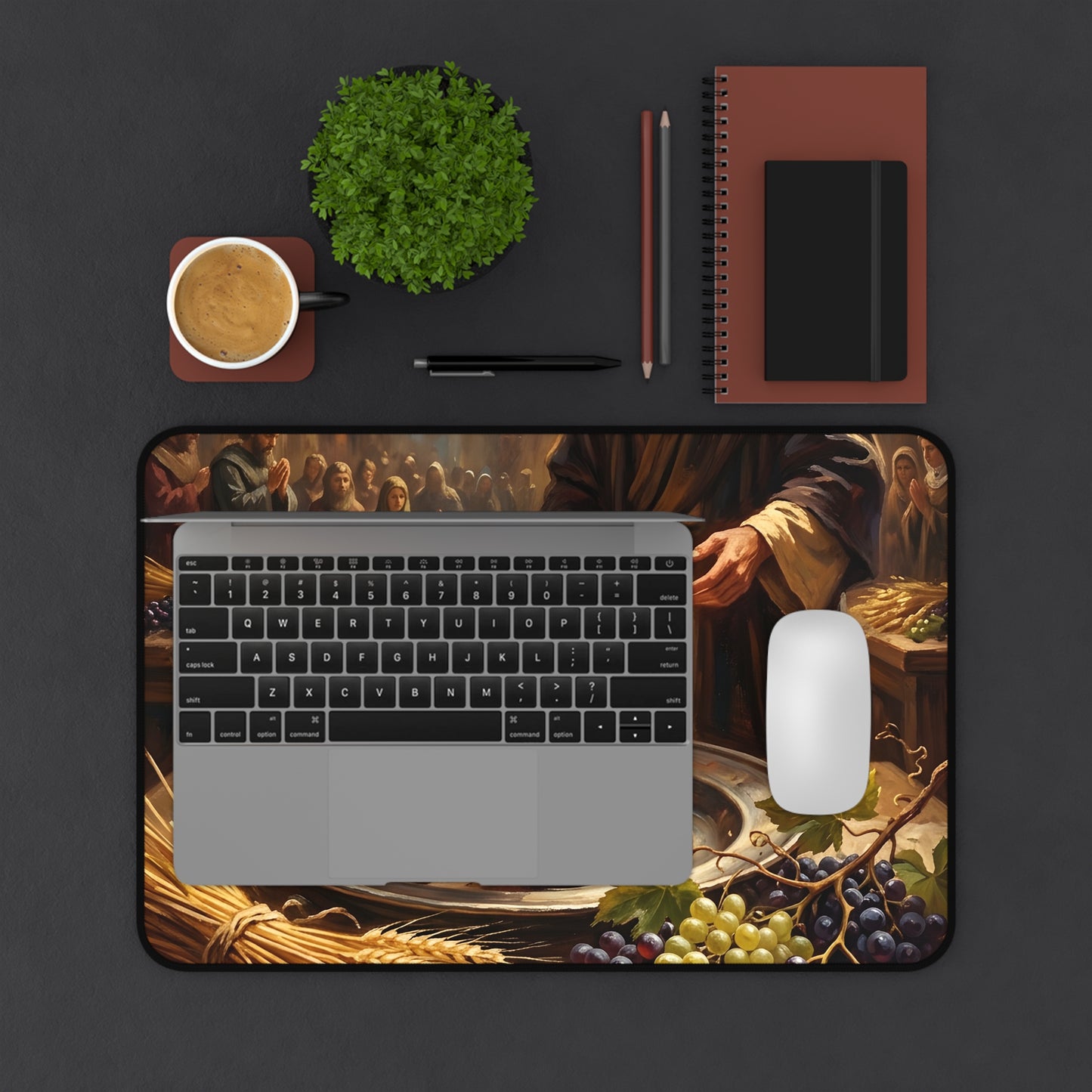 “The Harvest of Faith - Communion Still Life” - Desk Mat