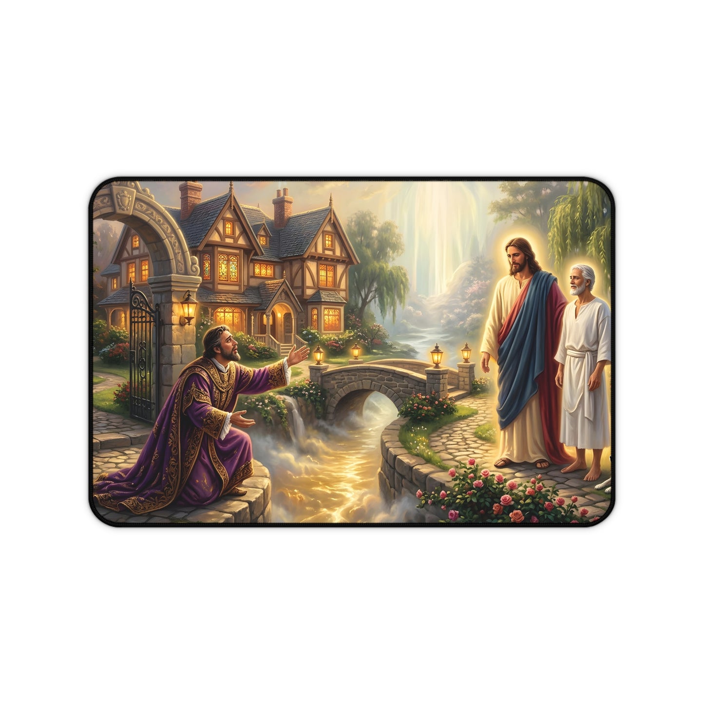 “The Great Reversal - Lazarus at the Rich Man’s Gate” - Desk Mat