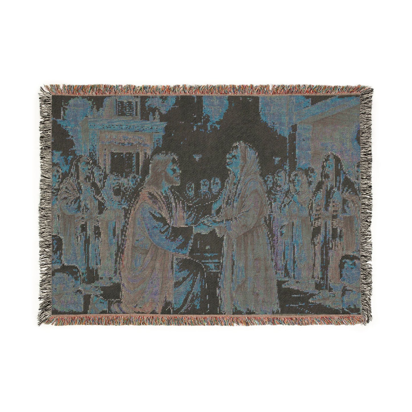 “Released - Jesus Heals the Bent Woman” - Woven Blanket