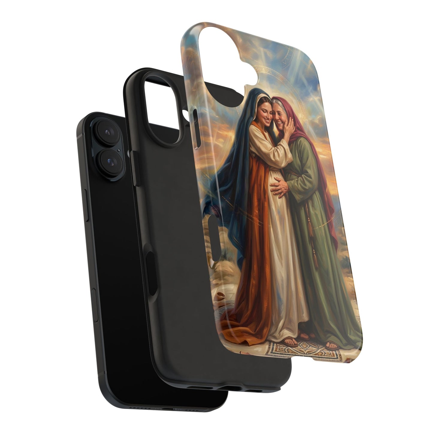 “Blessed Among Women - Mary and Elizabeth Embrace” - Phone Case