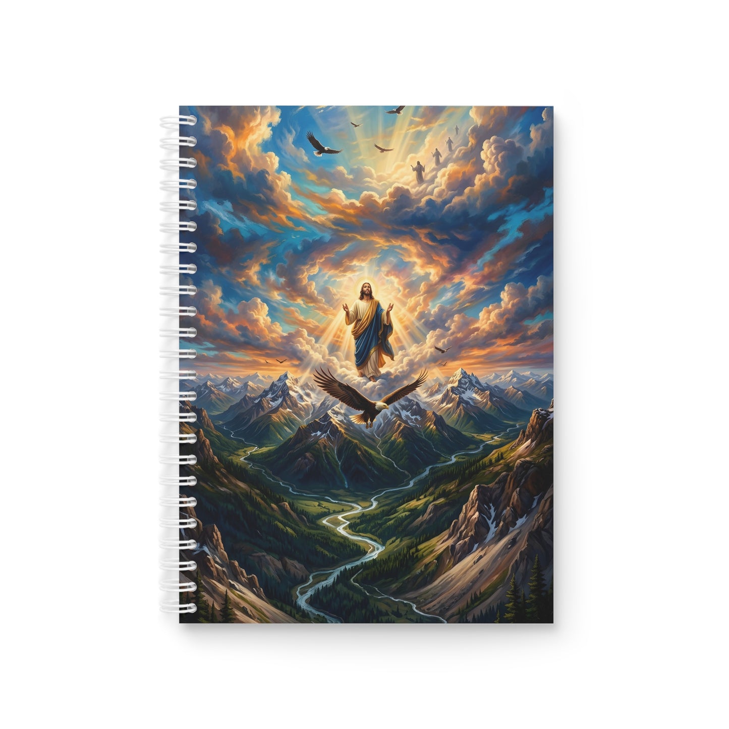 “Soaring Like Eagles - Hope in the Lord Over Mountains” - Spiral Notebook