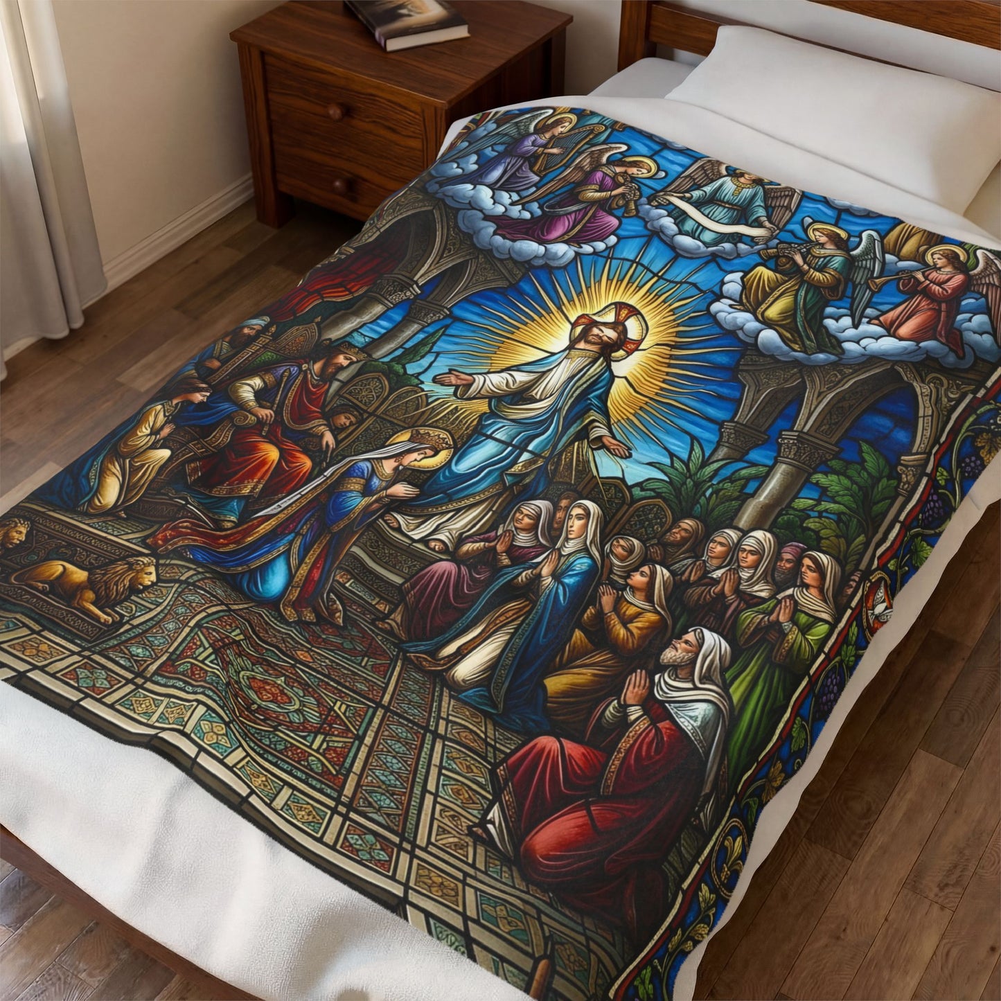 “For Such a Time As This - Esther Before King Ahasuerus” - Plush Blanket