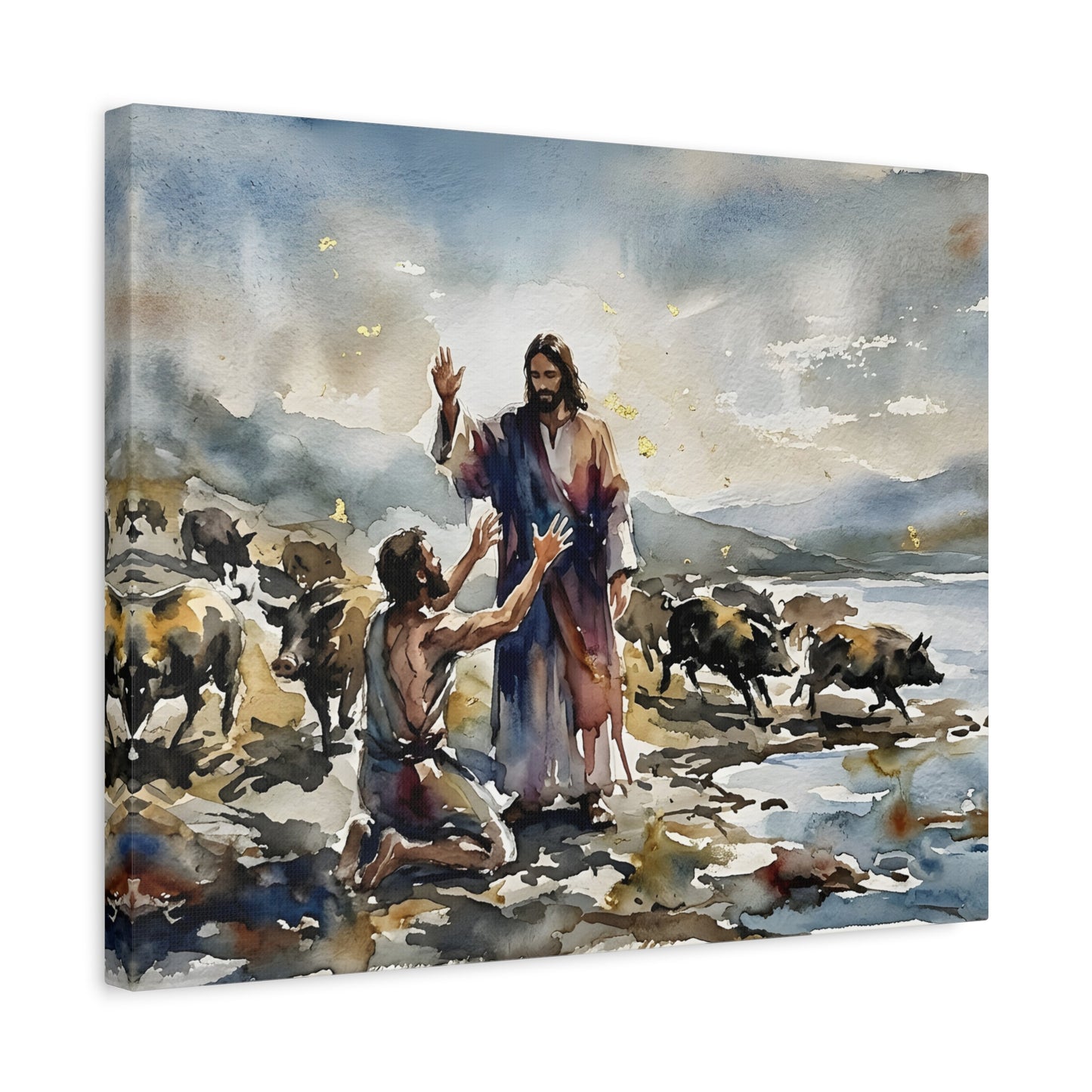 “Unchained - Jesus and the Demoniac” - Canvas Art