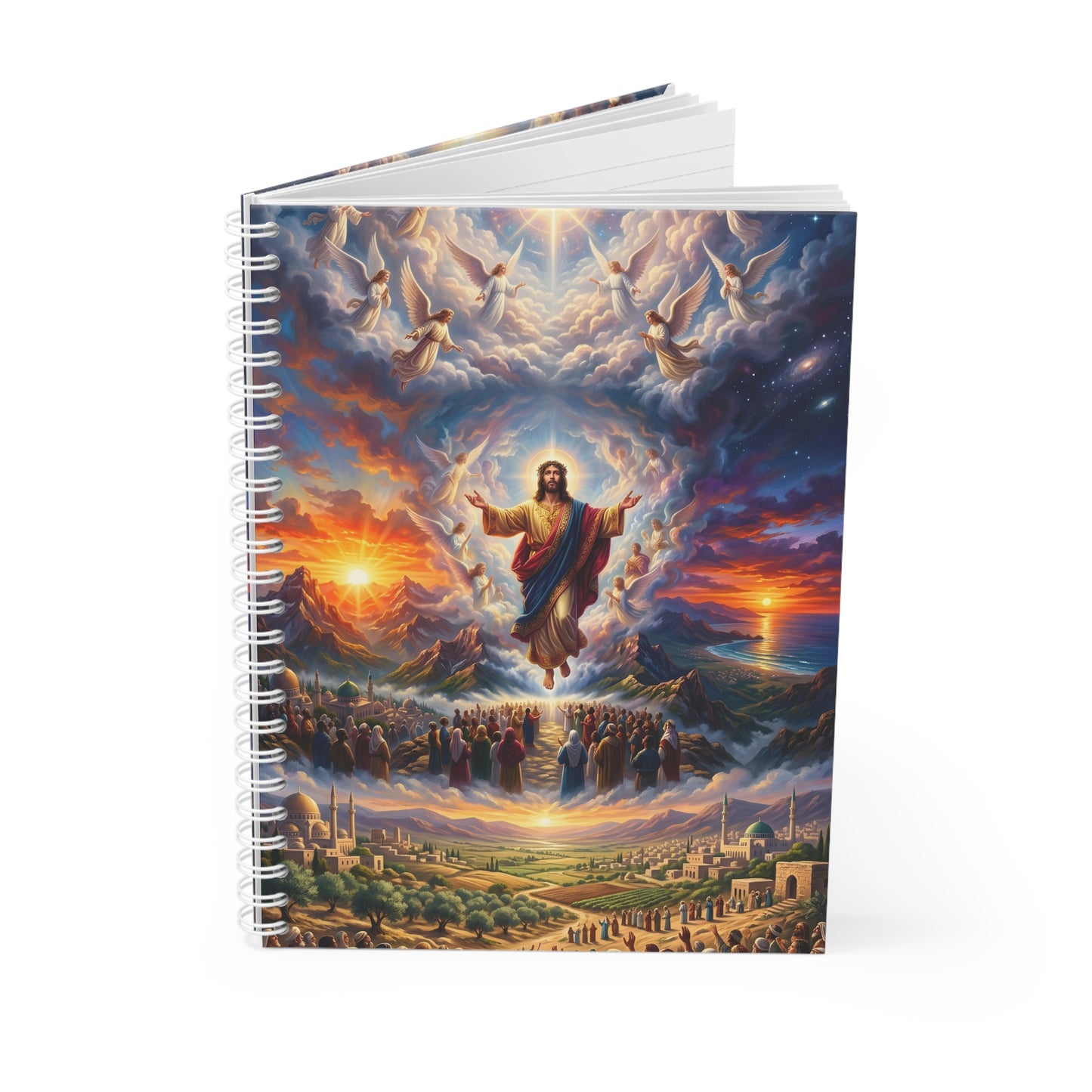 “From Sunrise to Sunset - God Enthroned Above All Nations” - Spiral Notebook
